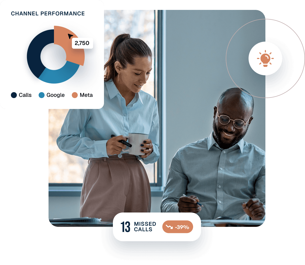 Colleges going over metrics in an office